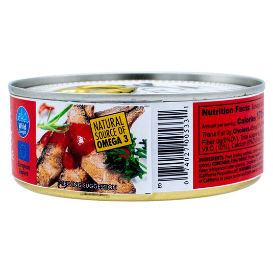 Riga Gold - Fried Brisling Sardines in Tomato Sauce Chunk Style - 8.47 oz - Multiple Pack Sizes - Polar