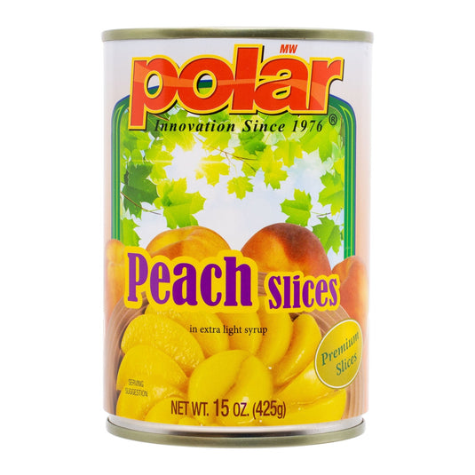 Peach Slices in Light Syrup - 15 oz - Multiple Pack Sizes - Polar
