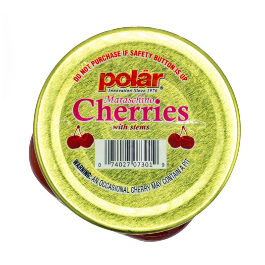 Red Maraschino Cherries With Stems - 7 oz - 12 Pack - Polar
