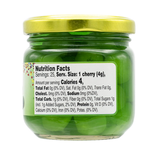 Green Maraschino Cherries Without Stems 7 oz (Pack of 12) - Polar