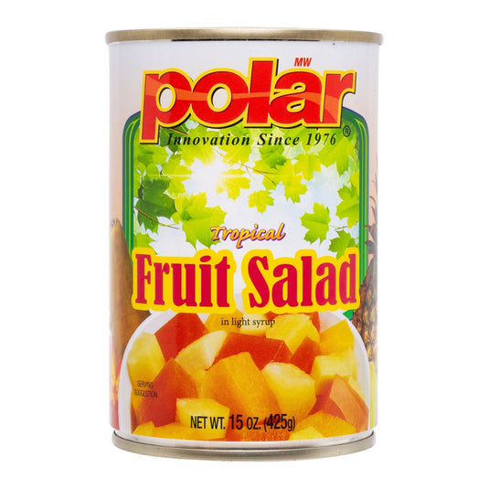 Tropical Fruit Salad in Syrup and Juice 15 oz (Pack of 6 or 12) - Polar