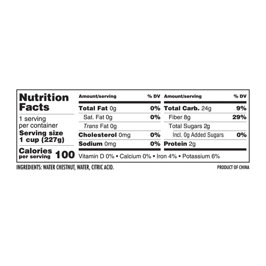 Peeled Whole Water Chestnuts - 8 oz - Multiple Pack Sizes - Polar