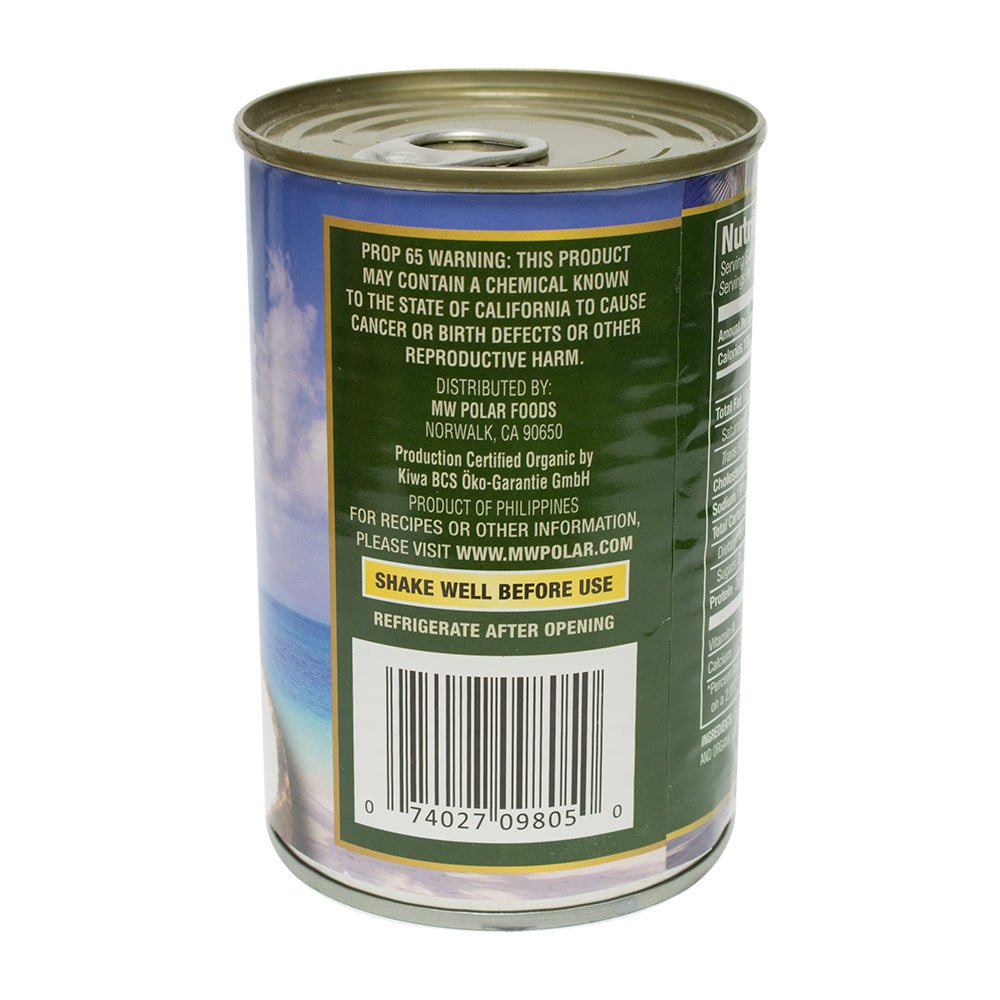 Coconut Milk Organic Premium 13.5 floz (Pack of 6 or 12) | MW Polar