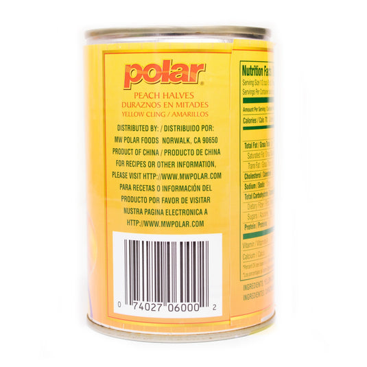 Peach Halves in Light Syrup - 15 oz - Multiple Pack Sizes - Polar