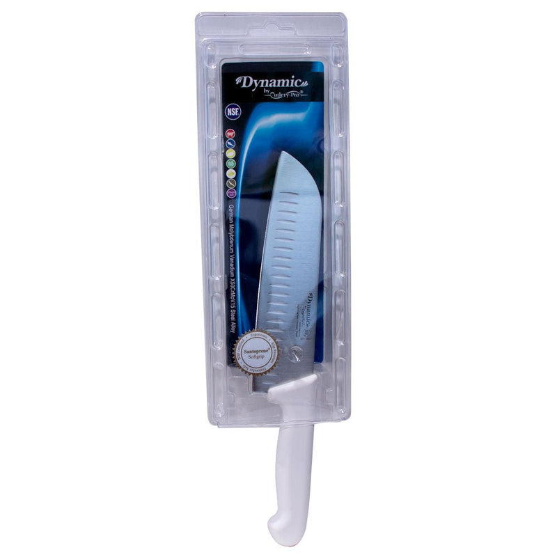 Load image into Gallery viewer, Dynamic Pro-Grip - Santoprene Softgrip - 7" Santoku Granton Knife - White - Polar
