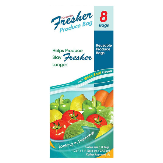 Dynamic - Wide Seal Blue Produce Zipper Bag - 8ct - Multiple Pack Sizes - Polar