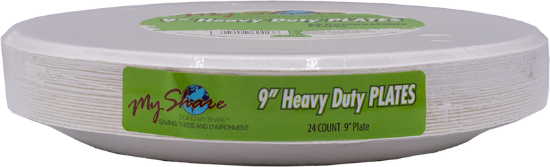 Load image into Gallery viewer, My Share Biodegradable 9" Plates, Heavy Duty- 24 Count (Pack of 4 or 12) - Polar
