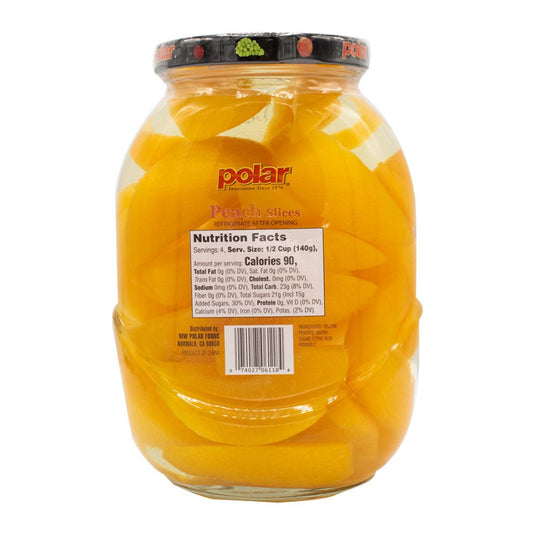 Peaches in Light Syrup - 20 oz - 6 Pack - Polar