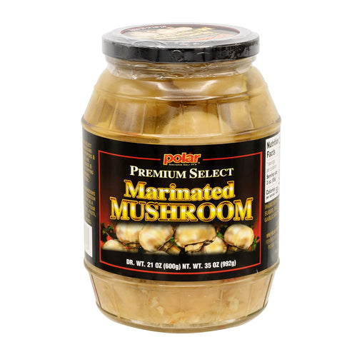 Premium Whole Marinated Mushrooms - 35 oz Glass Jar - 2 Pack