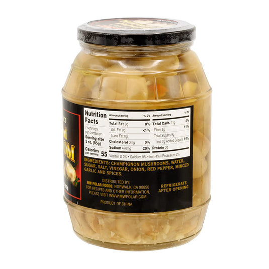 Premium Whole Marinated Mushrooms - 35 oz Glass Jar - 2 Pack