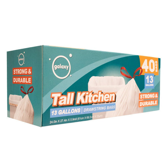 Tall Kitchen Drawstring Trash Bag - 13 Gallon - Multiple Pack Sizes - Polar