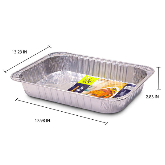 Dynamic Aluminum Roaster Pan - 17.98" x 13.23" x 2.83" - 24 Pack - Polar