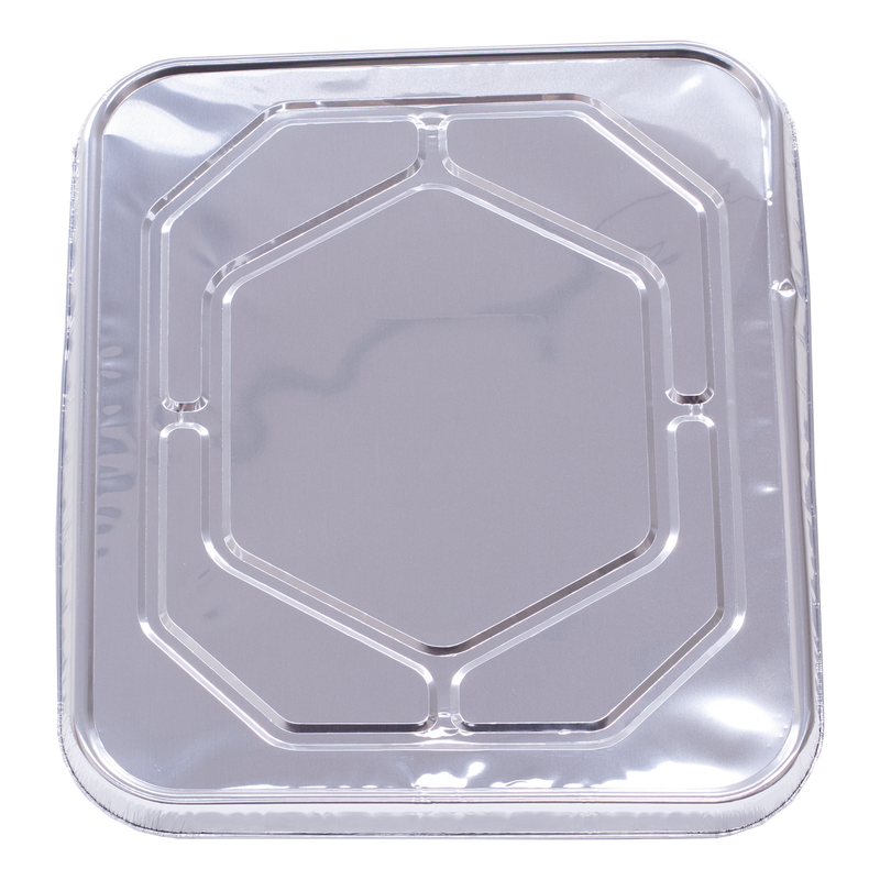 Load image into Gallery viewer, Dynamic Aluminum Half Size Steam Table Lid - 12.95&quot; x 10.7&quot; x 0.75&quot; - 100 Pack

