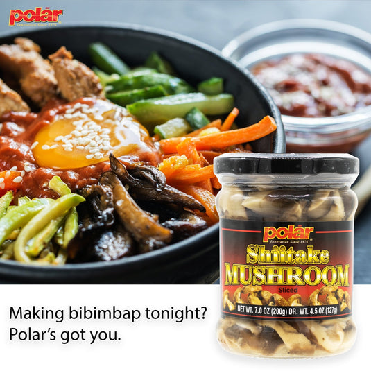 Sliced Shiitake Mushrooms in Jar 7 oz (Pack of 6 or 12) - Polar