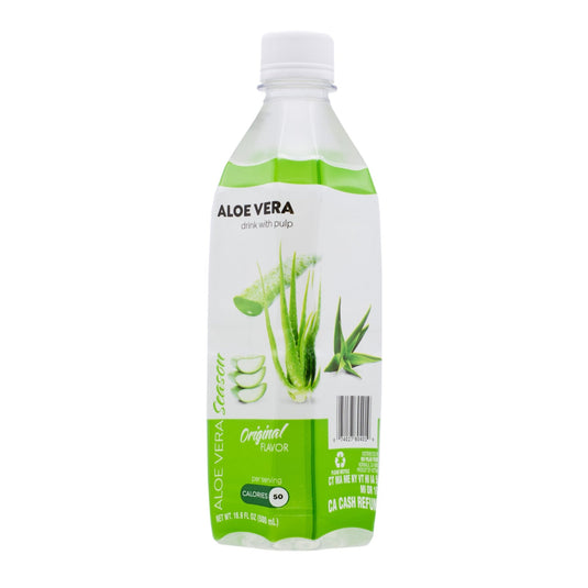 Aloe Vera Season - Aloe Vera Drink - Orignal Flavor - 16.9 oz - 12 Pack - Polar