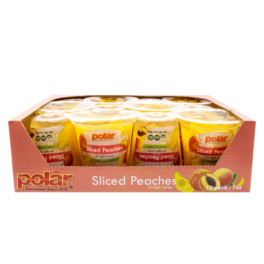 Sliced Peaches in Light Syrup - 7 oz - 12 Pack - Polar