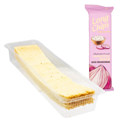 Long Chips Mashed Potato Snack Sour Cream & Onion Flavor - 2.6 oz - 20 Pack - Polar