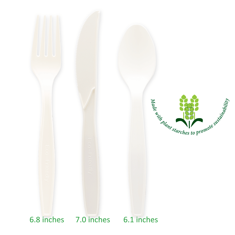 Load image into Gallery viewer, My Share Disposable PSM Cornstarch Jumbo Spoons 24 count (Pack of 1, 6, or 48) - Polar
