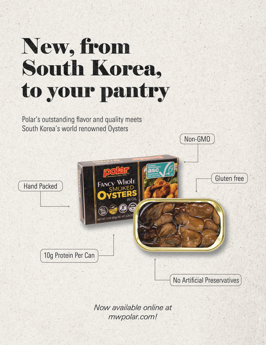 NEW! Fancy Whole Smoked Oysters (Product of Korea) 3 oz - 12 Pack