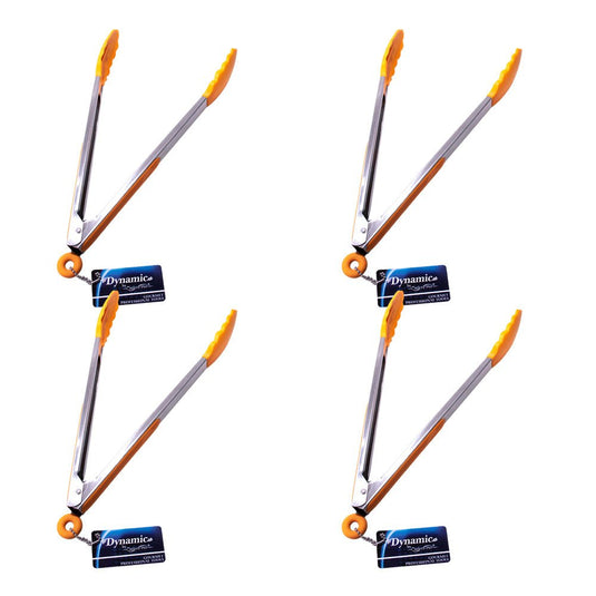 Dynamic - 12" Locking Tongs With Silicone Heads - Multiple Pack Sizes - Polar