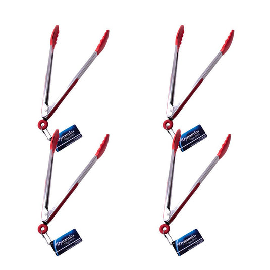 Dynamic - 12" Locking Tongs With Silicone Heads - Multiple Pack Sizes - Polar