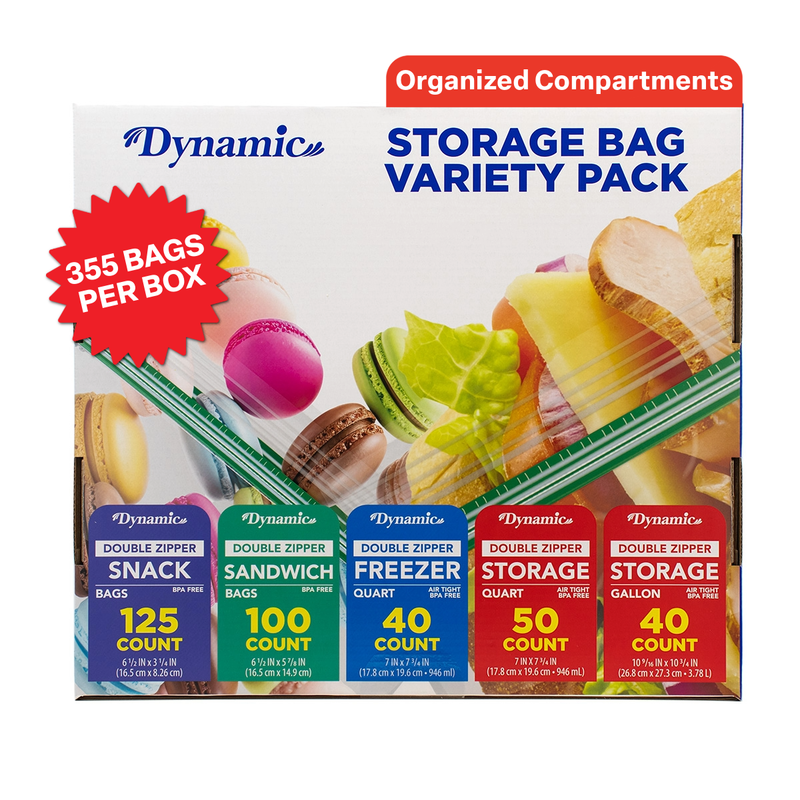 Load image into Gallery viewer, Dynamic Pre Organized Variety Pack Food Storage Bags 355 ct (Pack of 1 or 3) - Polar
