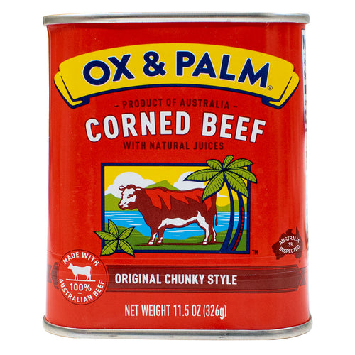 Ox & Palm Corned Beef Original Chunky Style in Tapered Can 11.5oz (Pack of 6, 12 or 24) - MWPolar