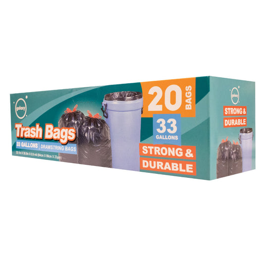 33 Gal Drawstring Trash Bag (Pack of 2 or 8) - MWPolar