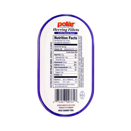 Polar Herring in Hot Tomato Sauce 6oz (Pack of 14) - MWPolar