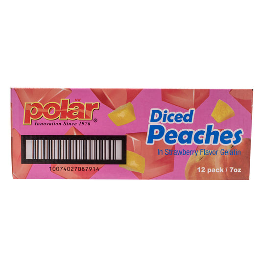Diced Yellow Peaches in Strawberry Gel 7 oz (Pack of 12) - MWPolar