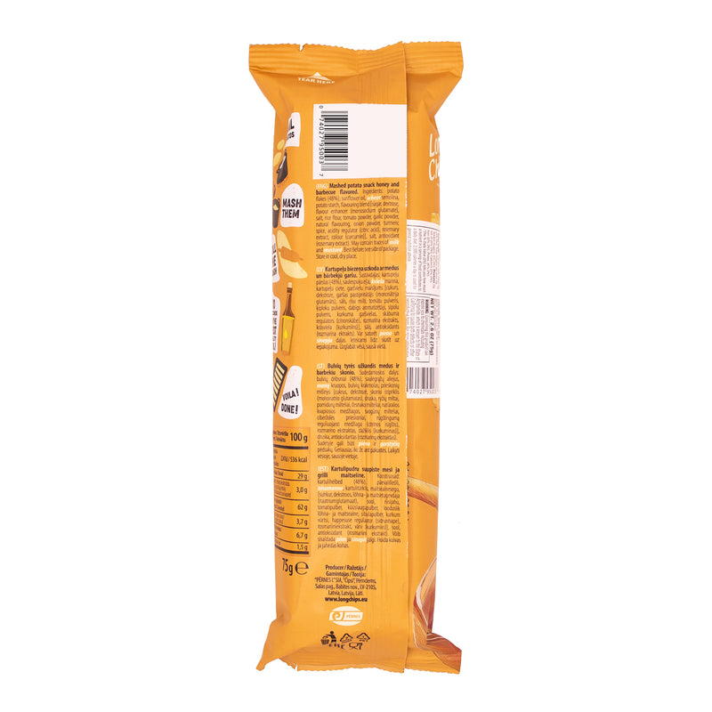Load image into Gallery viewer, Long Chips Mashed Potato Snack Honey &amp; BBQ Flavor - 2.6 oz - 20 Pack
